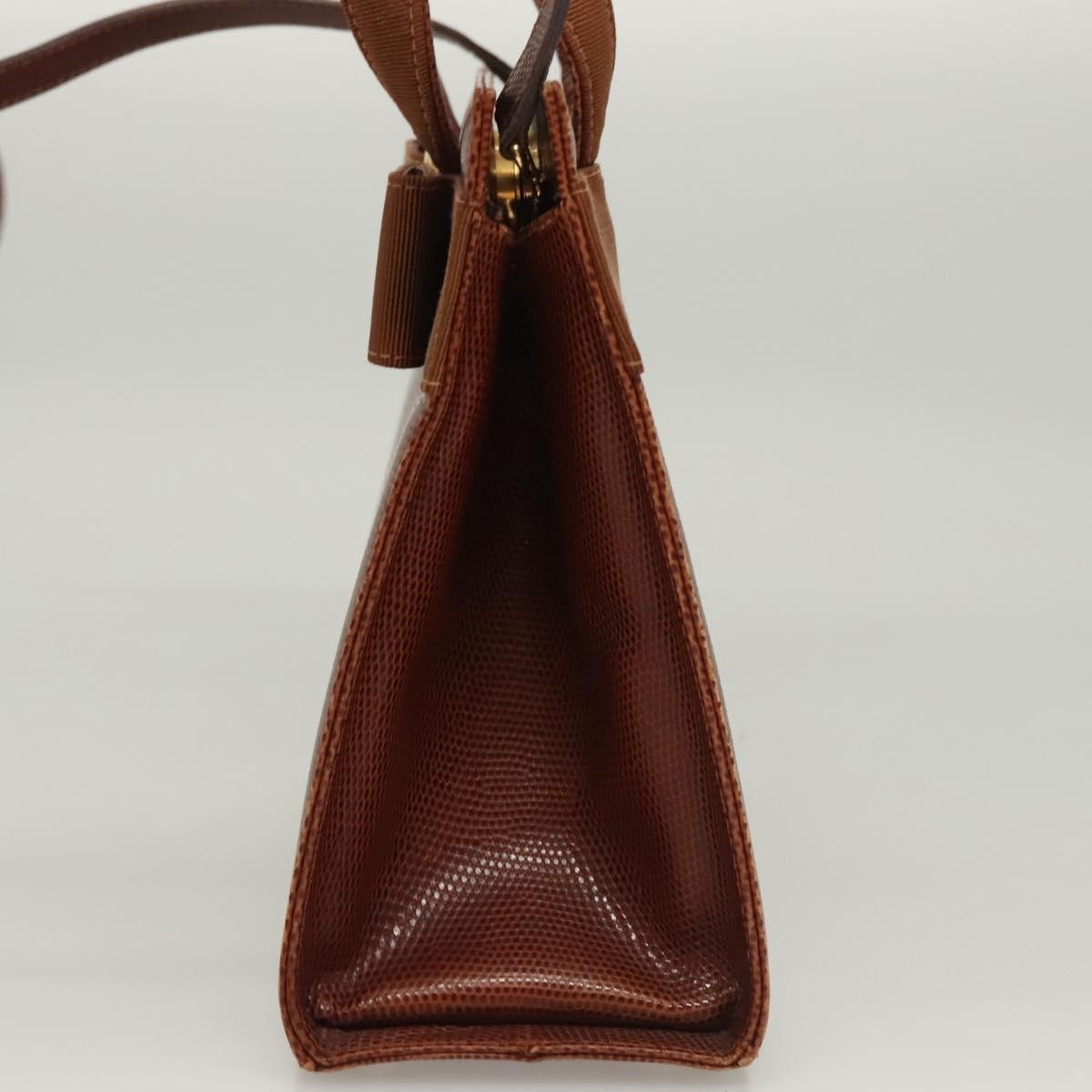 Salvatore Ferragamo Convertible Vara Bow Tote Leather, BROWN, LEATHER, Handbag