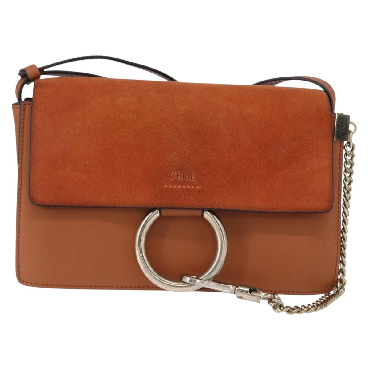 Chloe Faye Shoulder Bag Leather and Suede, BROWN, SUEDE, Shoulder bag