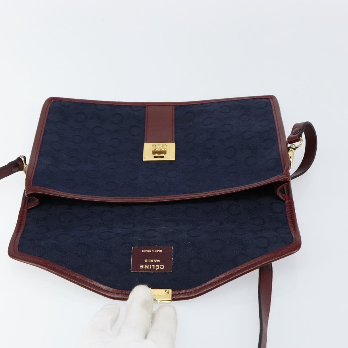 Celine C Macadam Shoulder bag Canvas, NAVY, CANVAS, Shoulder bag