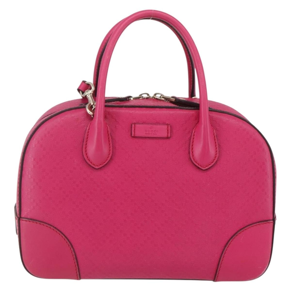 Gucci Bright Top Handle Bag Diamante Leather, PINK, LEATHER, Handbag