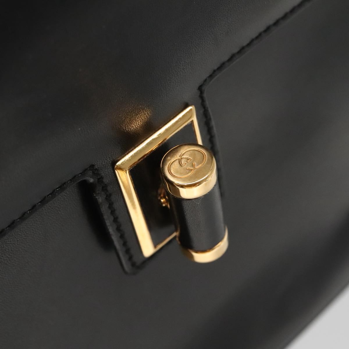 Gucci Vintage Handbag Leather, BLACK, LEATHER, Handbag