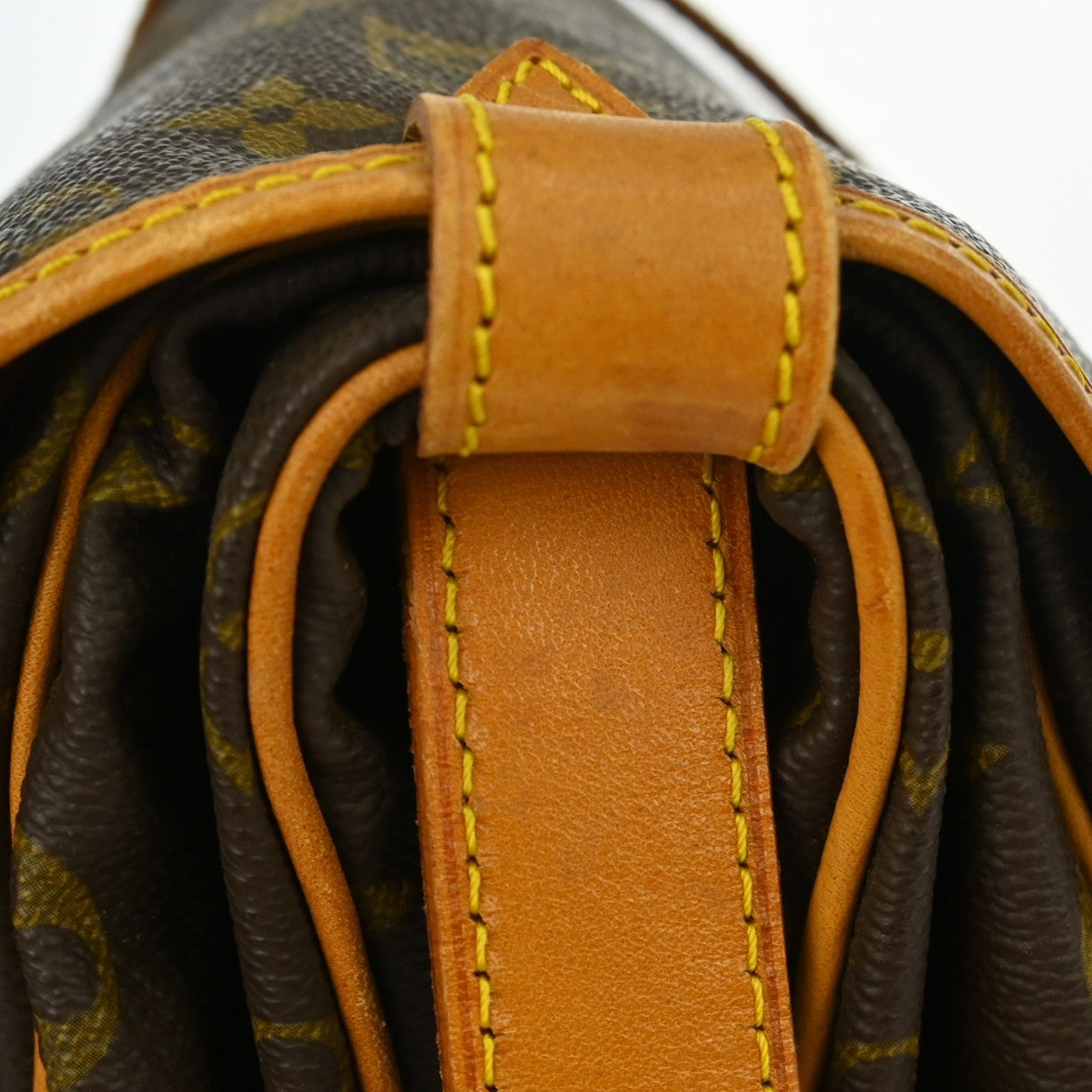 Louis Vuitton Saumur Handbag Monogram Canvas, Brown, Canvas, Shoulder Bag