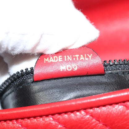 Celine Vintage Triomphe Shoulder Bag Leather, RED, LEATHER, Shoulder bag
