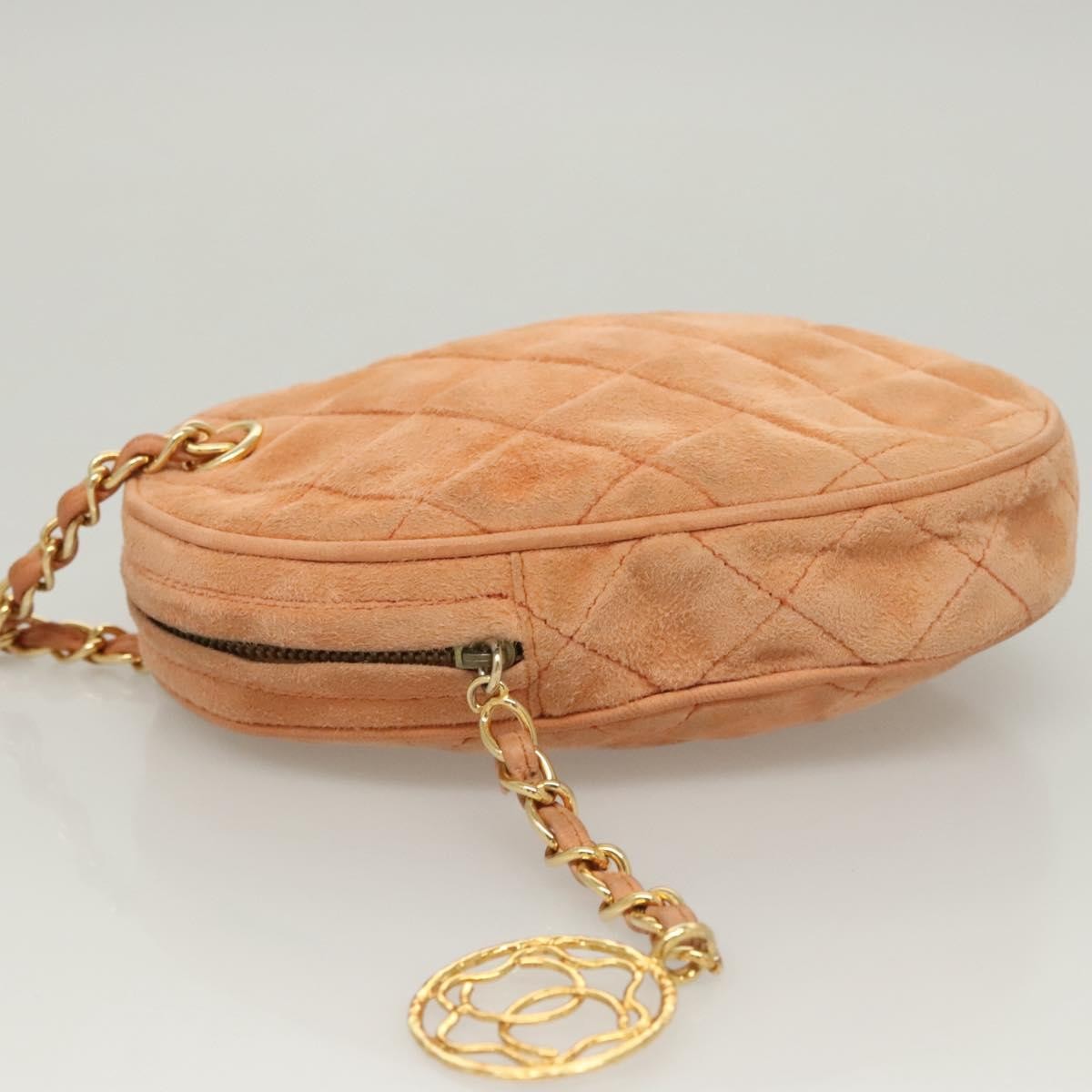 Chanel Coco Charm Wristlet Pouch Multicolor Canvas, ORANGE, SUEDE, Clutche & pouche