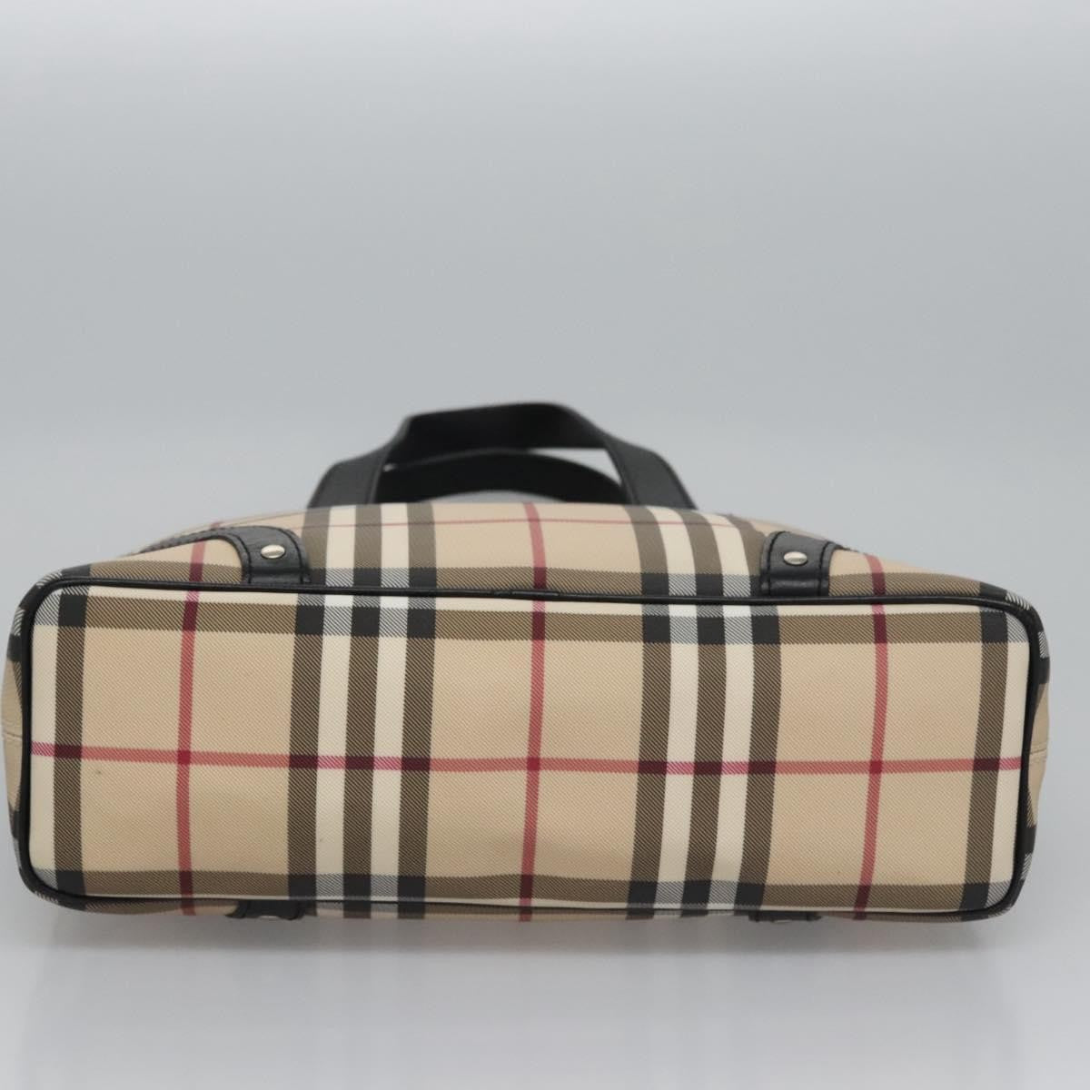 Burberry Vintage Open Tote Coated Canvas with Studded Leather, BEIGE, CANVAS, Tote bag