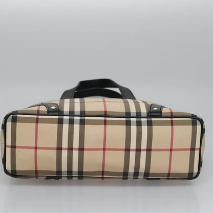 Burberry Vintage Open Tote Coated Canvas with Studded Leather, BEIGE, CANVAS, Tote bag