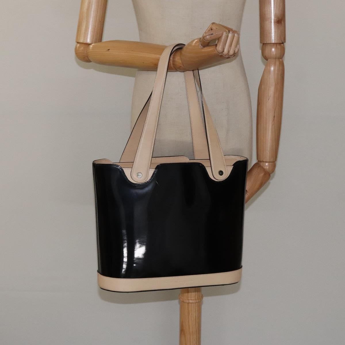 Salvatore Ferragamo Vintage Tote bag Patent Leather, BLACK, PATENT_LEATHER, Tote bag