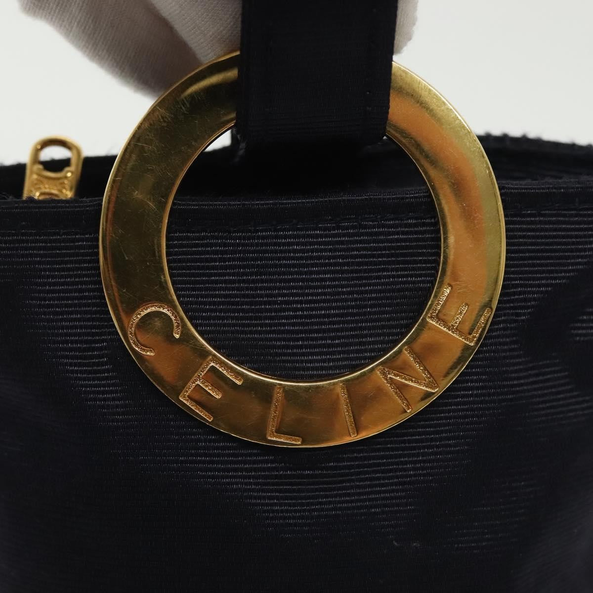 Celine Circle Logo Pouch Nylon, NAVY, CANVAS, Clutche & pouche