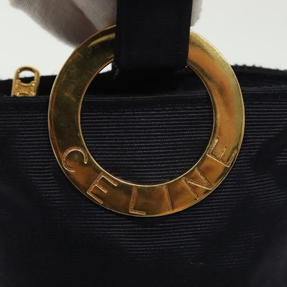 Celine Circle Logo Pouch Nylon, NAVY, CANVAS, Clutche & pouche