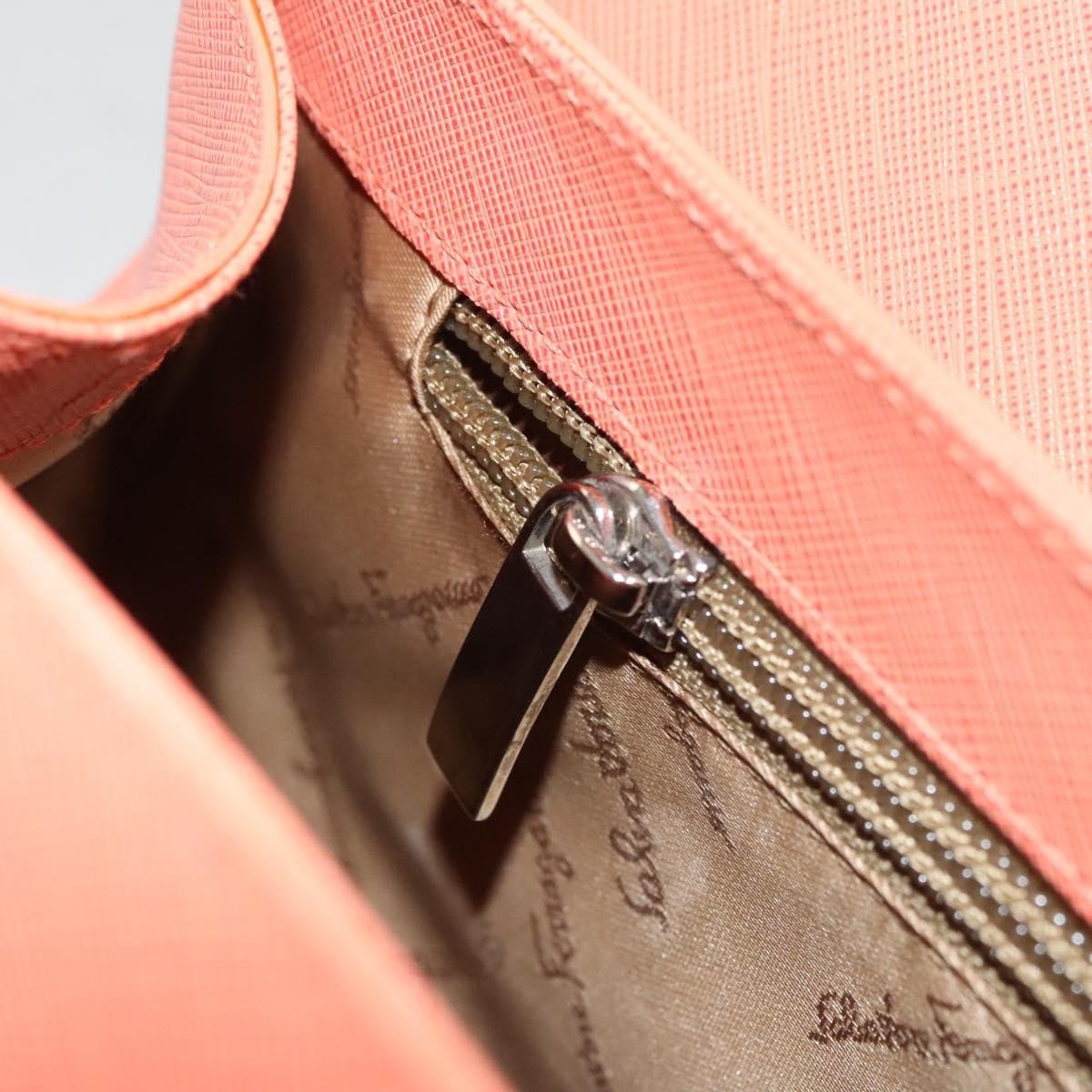 Salvatore Ferragamo Gancini handbag Leather, PINK, LEATHER, Handbag