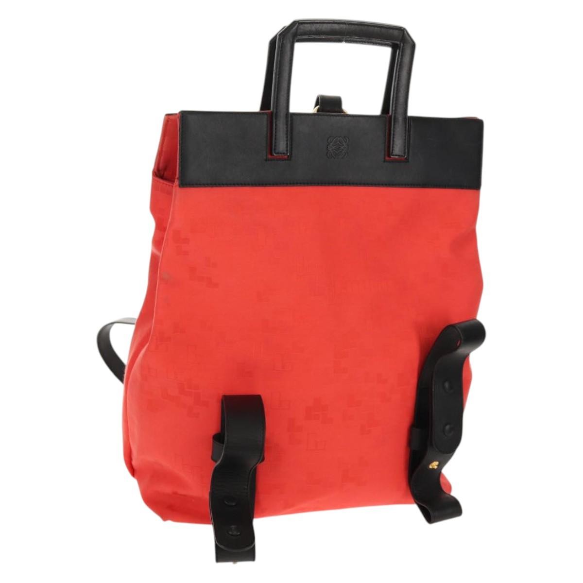 Loewe Anagram Backpack Canvas, BLACK, CANVAS, Backpack