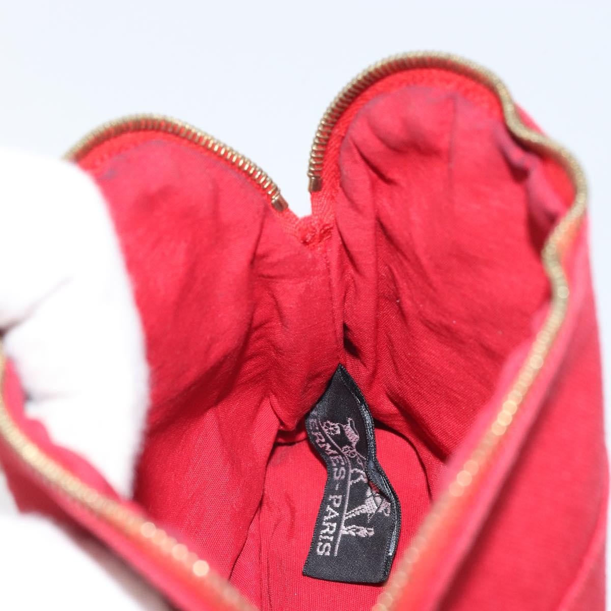 Hermes Bolide Travel Pouch Canvas, RED, CANVAS, Clutche & pouche