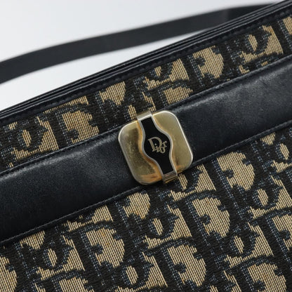 Christian Dior Vintage Trotter Shoulder Bag Canvas, NAVY, CANVAS, Shoulder bag