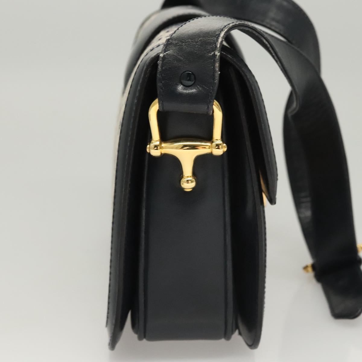 Celine C Sulky Shoulder bag Canvas and Leather, NAVY, CANVAS, Shoulder bag