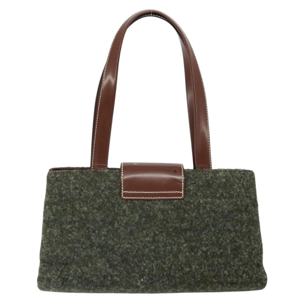 Bvlgari Handbag Canvas, GREEN, WOOL, Handbag