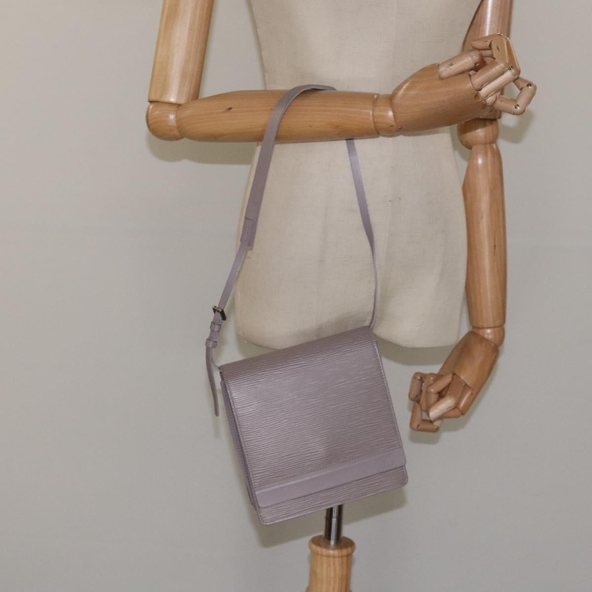 Louis Vuitton Biarritz Shoulder Bag Epi Leather, GRAY, LEATHER, Shoulder bag