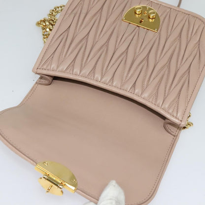 Miu Miu Chain Flap Crossbody Bag Matelasse Leather, BEIGE, LEATHER, Crossbody bag