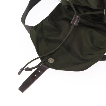 Prada Double Front Pocket Backpack Tessuto, Khaki, Nylon, Backpack