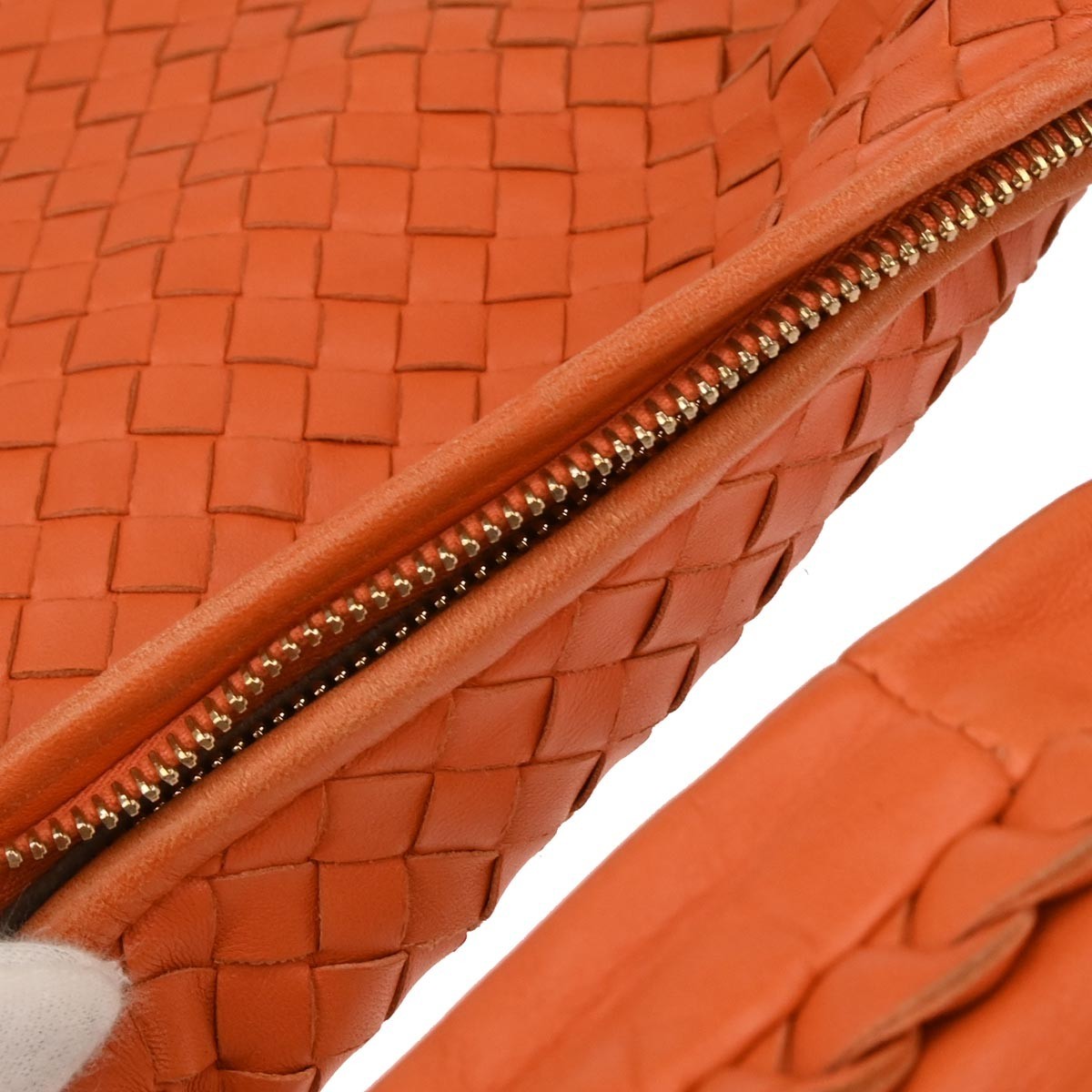 Bottega Veneta Hop Hobo Intrecciato Leather, ORANGE, LEATHER, Handbag