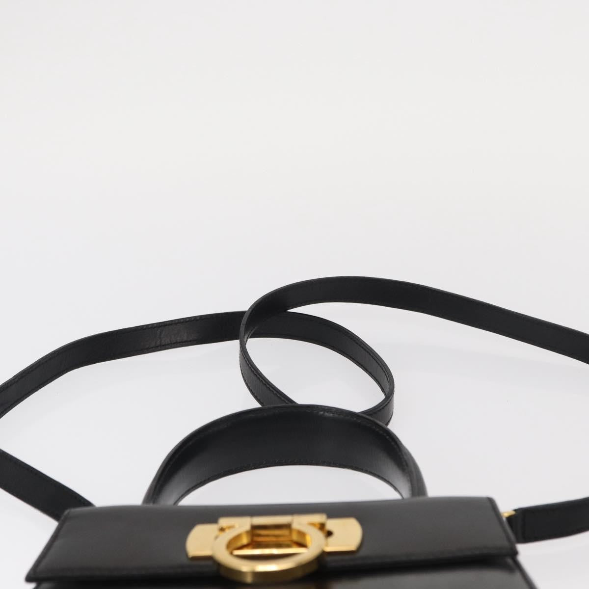 Salvatore Ferragamo Gancini Convertible Top Handle Bag Leather, BLACK, LEATHER, Handbag