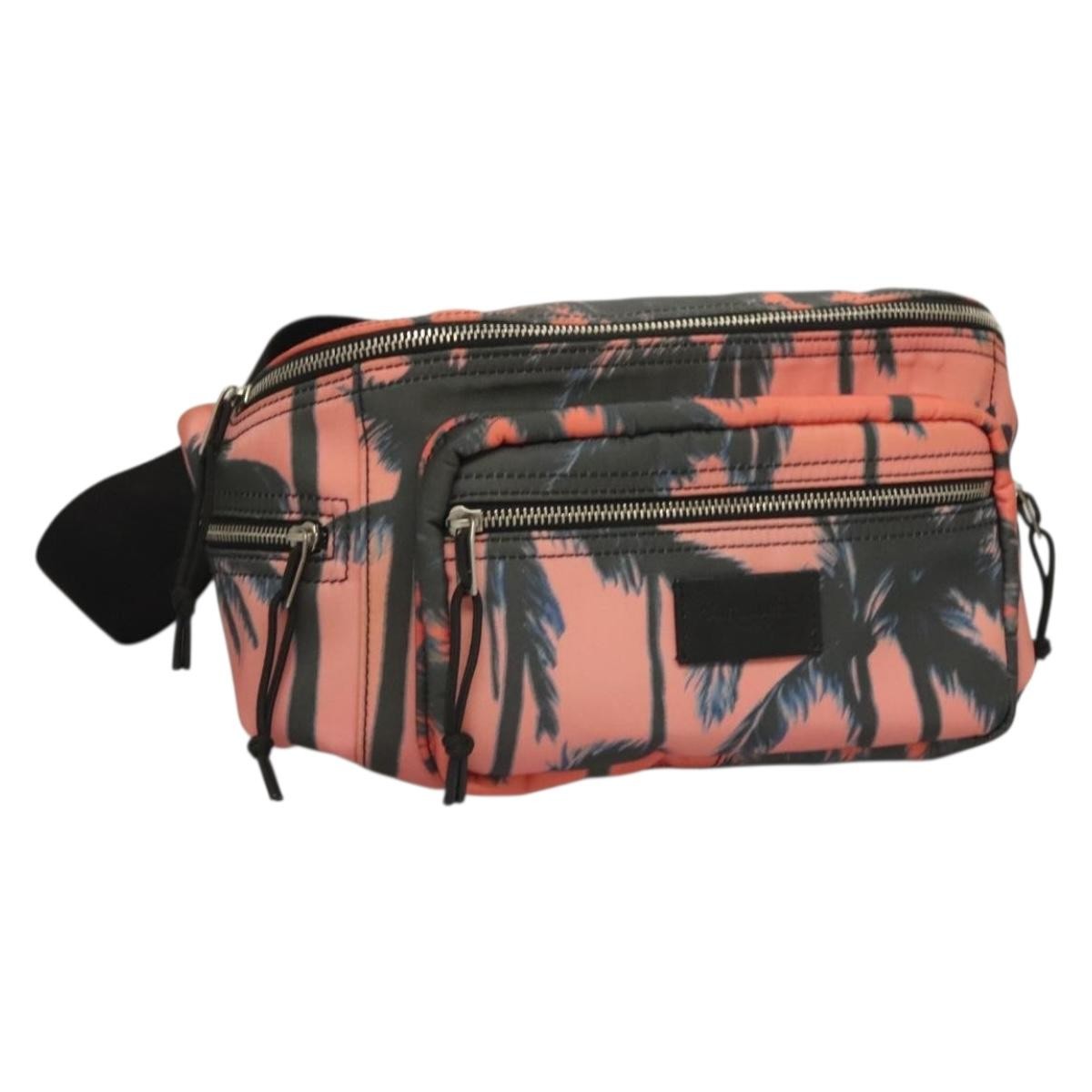 Saint Laurent Front Pocket Waist Bag Printed Nylon, Pink, Nylon, Shoulder Bag