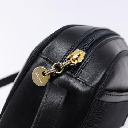 Salvatore Ferragamo Vala Shoulder Bag Leather, BLACK, LEATHER, Shoulder bag