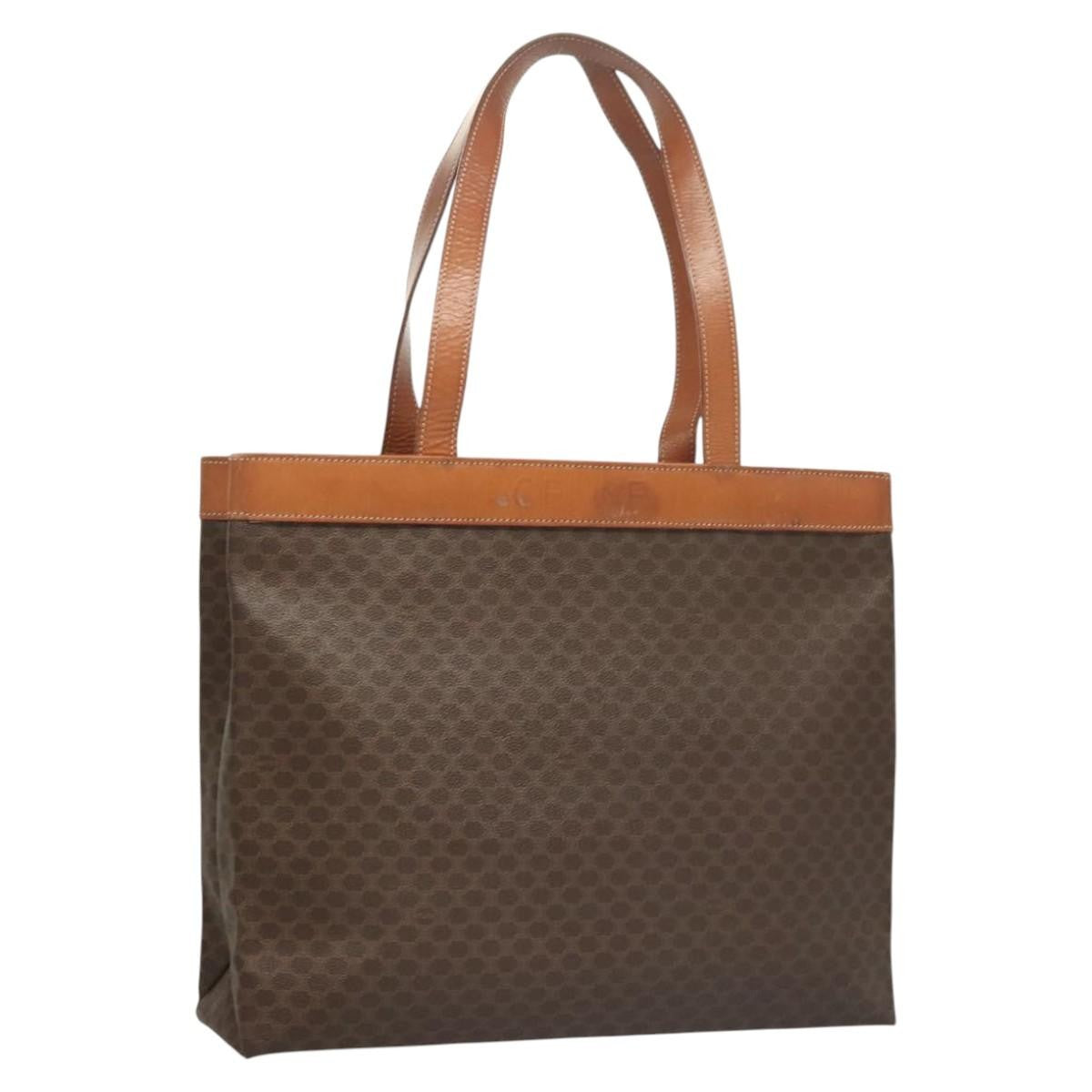 Celine Vintage Macadam Tote bag Canvas, BROWN, CANVAS, Tote bag