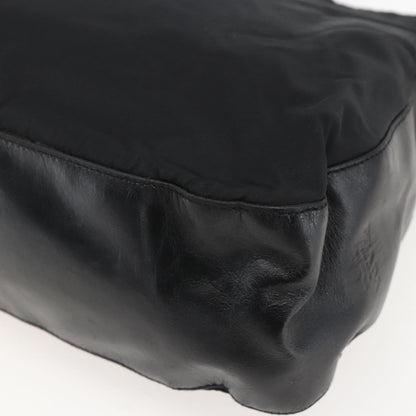 Prada Chain Shoulder Bag Tessuto, BLACK, NYLON, Shoulder bag