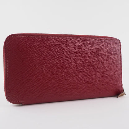 Hermes Azap Zip Around Wallet Silk'in Epsom, RED, LEATHER, Wallets