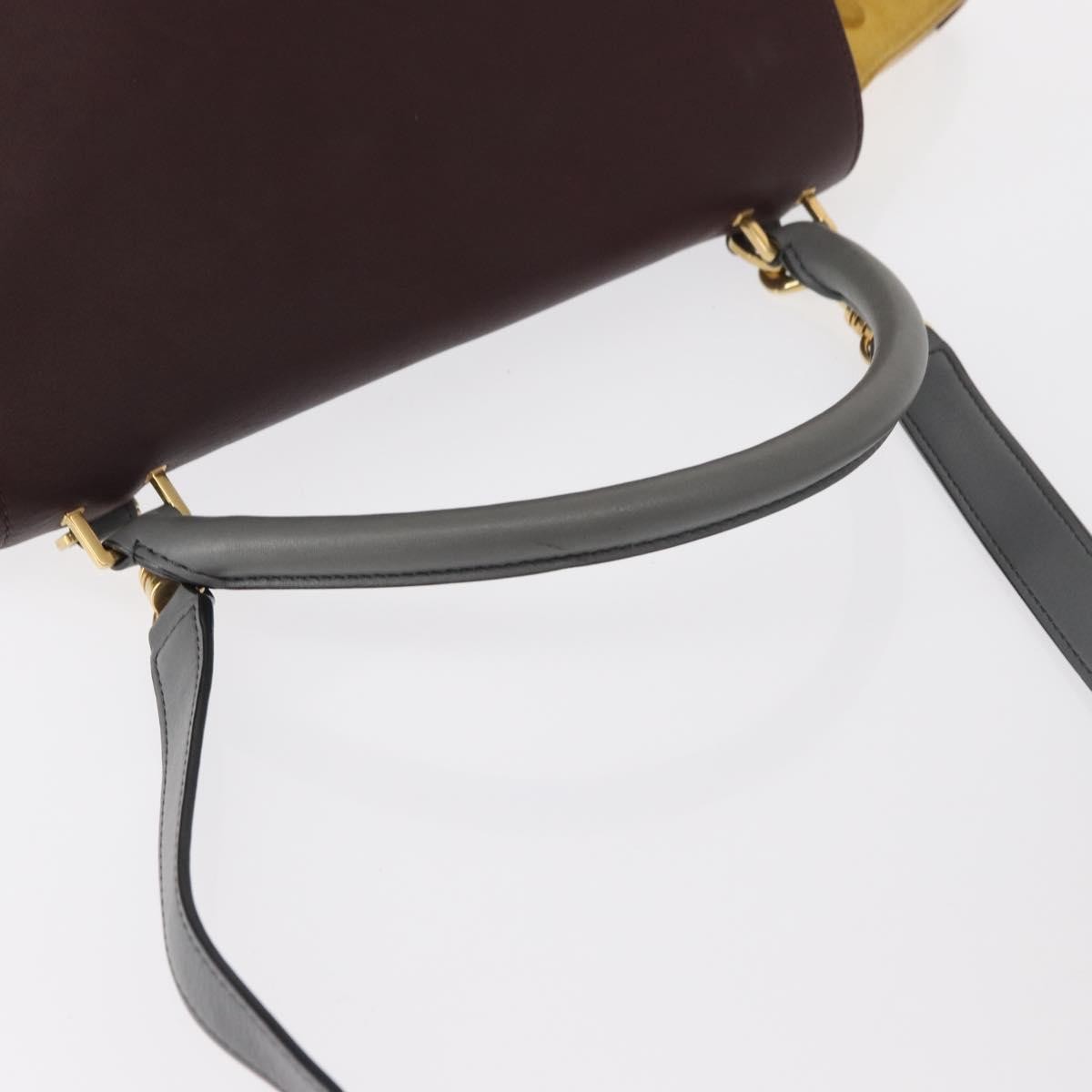 Celine Tricolor Trapeze Bag Leather, GRAY, LEATHER, Handbag