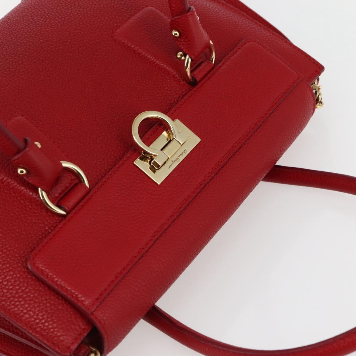 Salvatore Ferragamo Lotty Satchel Leather, RED, LEATHER, Handbag