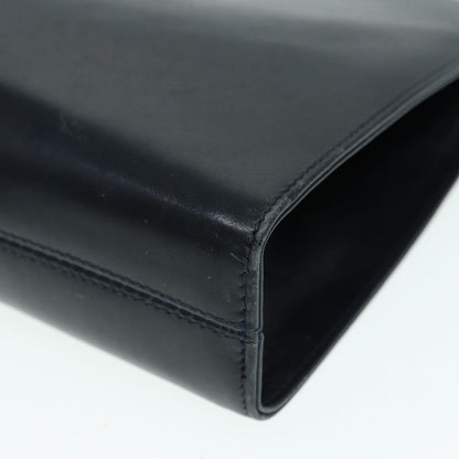 Salvatore Ferragamo Vintage Gancini Chain Shoulder Bag Leather, NAVY, LEATHER, Shoulder bag