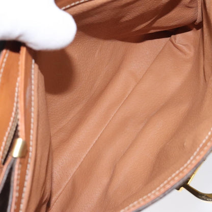 Celine Macadam Handbag Macadam with leather, BROWN, CANVAS, Handbag