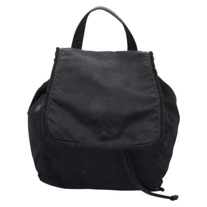 Prada Flap Drawstring Backpack Tessuto, BLACK, NYLON, Backpack