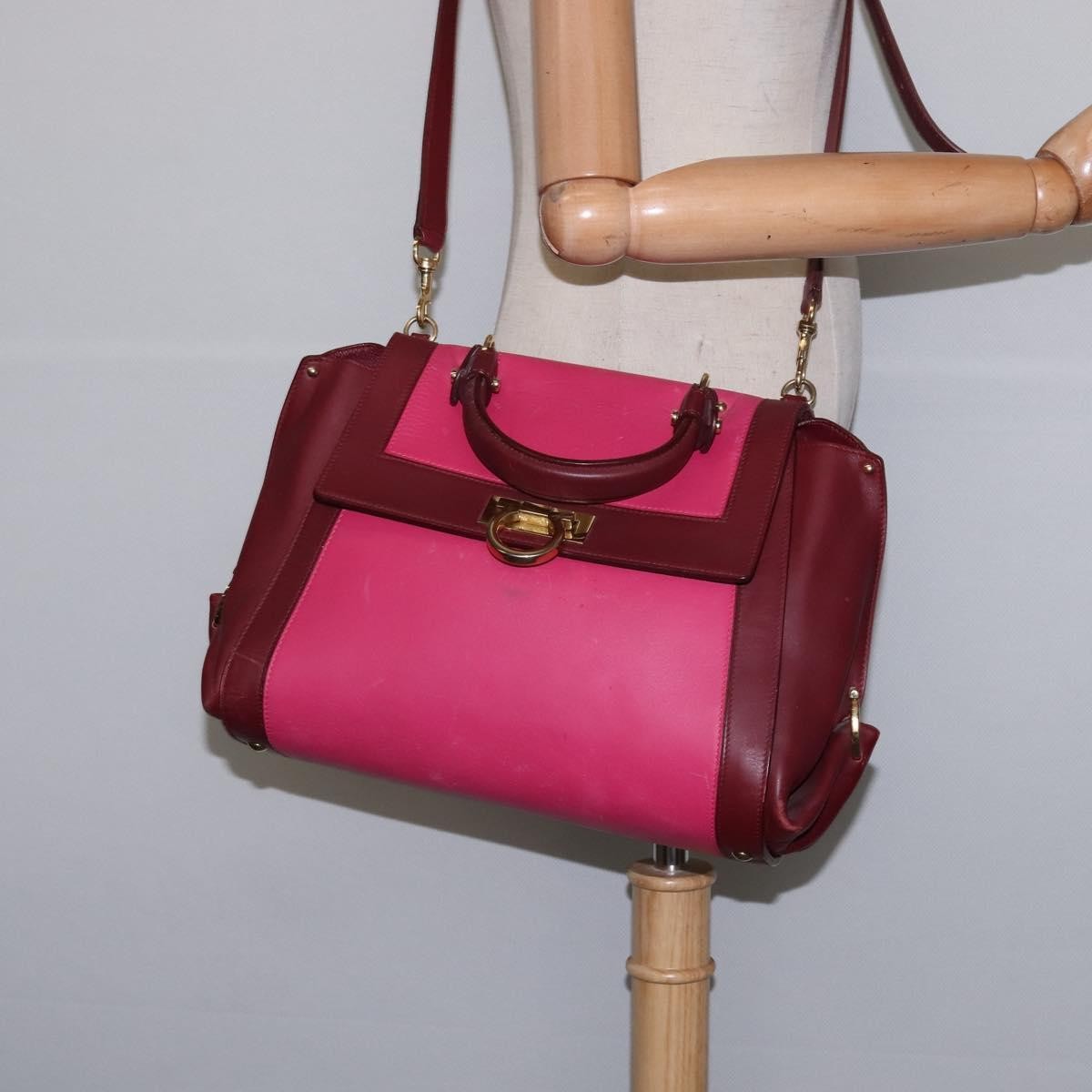 Salvatore Ferragamo Sofia Satchel Leather, PINK, LEATHER, Handbag