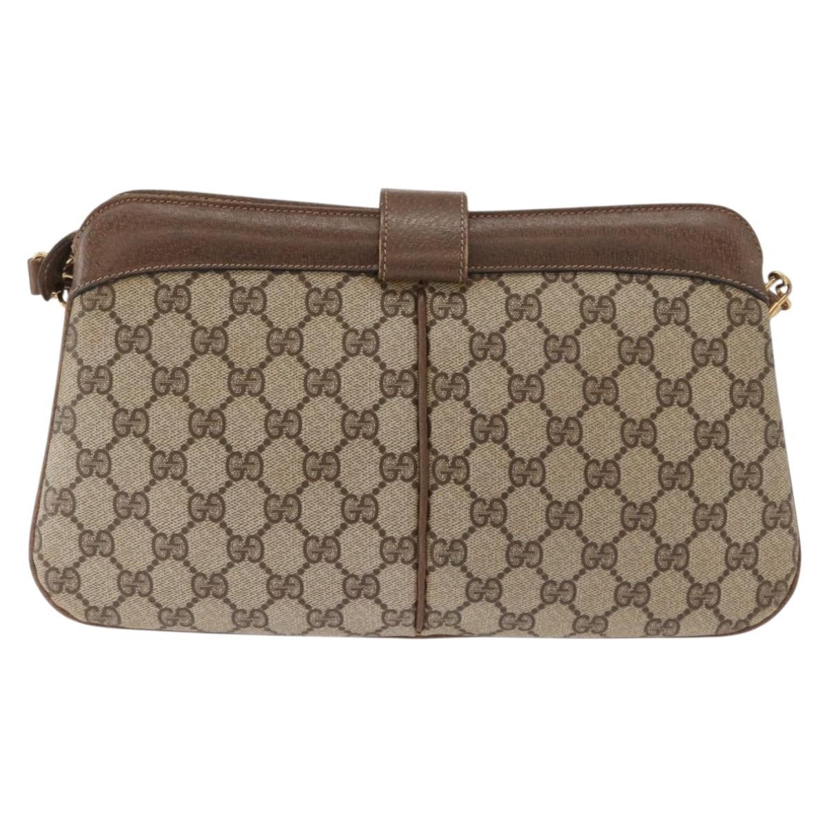 Gucci Vintage Shoulder Bag GG Coated Canvas, BEIGE, PVC, Shoulder bag