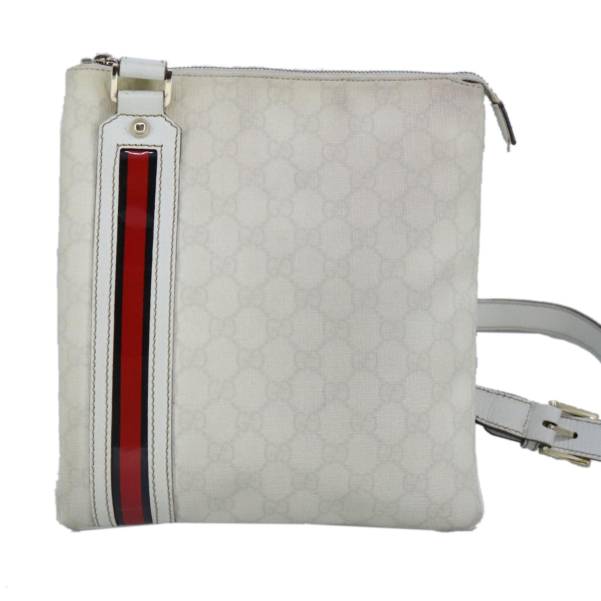 Gucci Sherry line shoulder bag Canvas, White, PVC, Shoulder Bag