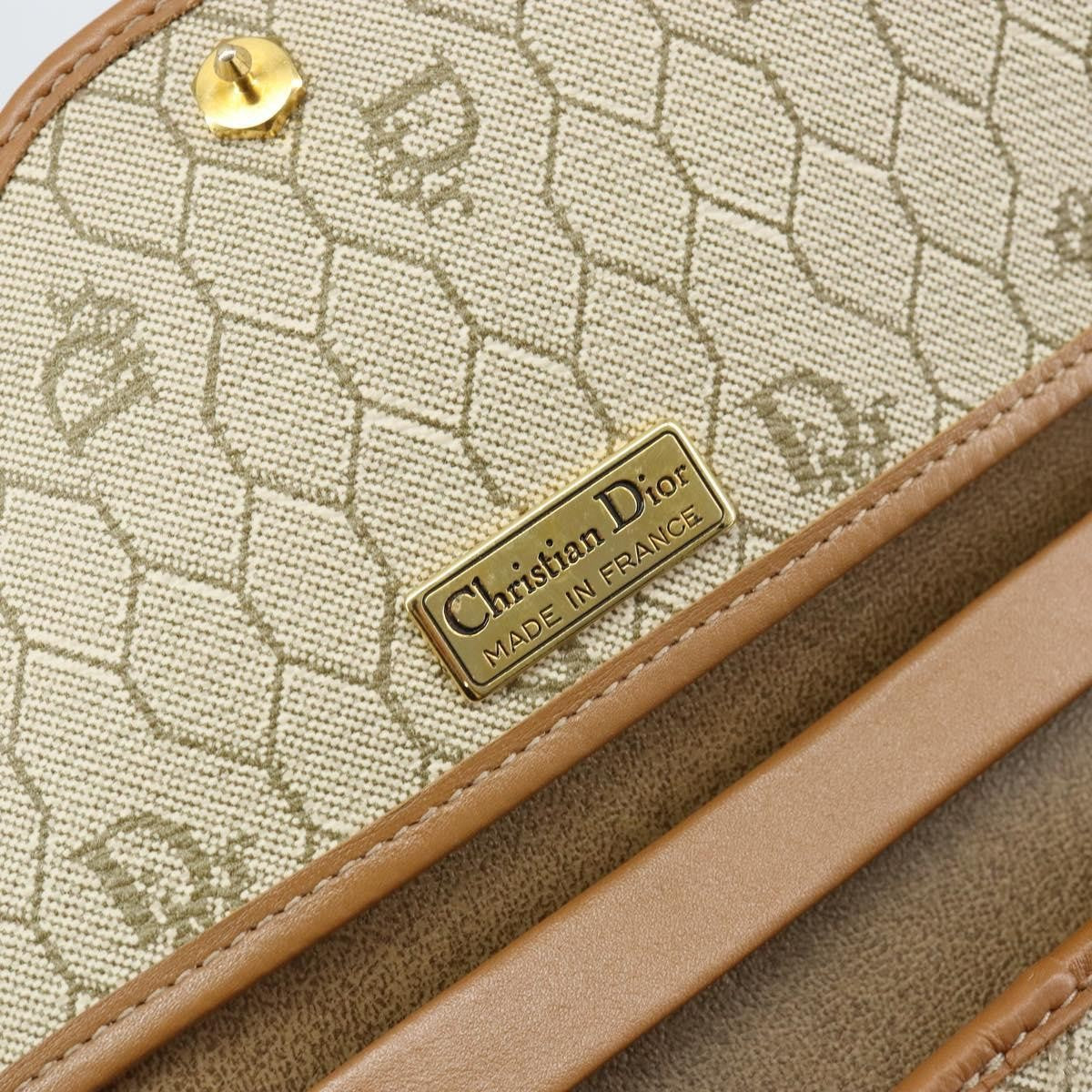 Christian Dior Vintage Honeycomb chain Canvas, BEIGE, CANVAS, Shoulder bag