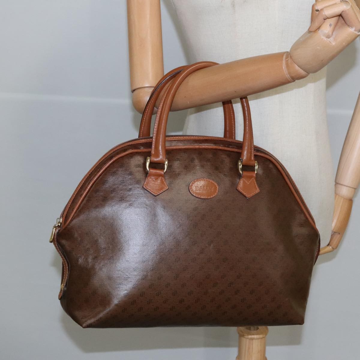 Bally Vintage Tote Bag Canvas, BROWN, CANVAS, Tote bag