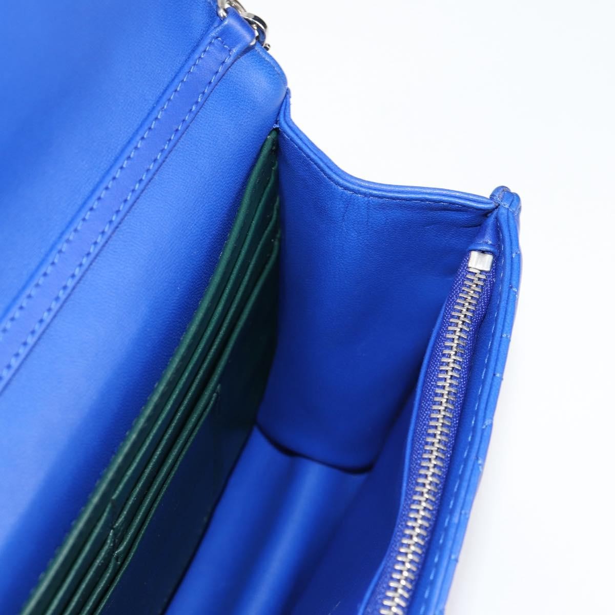 Christian Dior Miss Dior Promenade Pouch Cannage Quilt Lambskin, BLUE, LEATHER, Shoulder bag