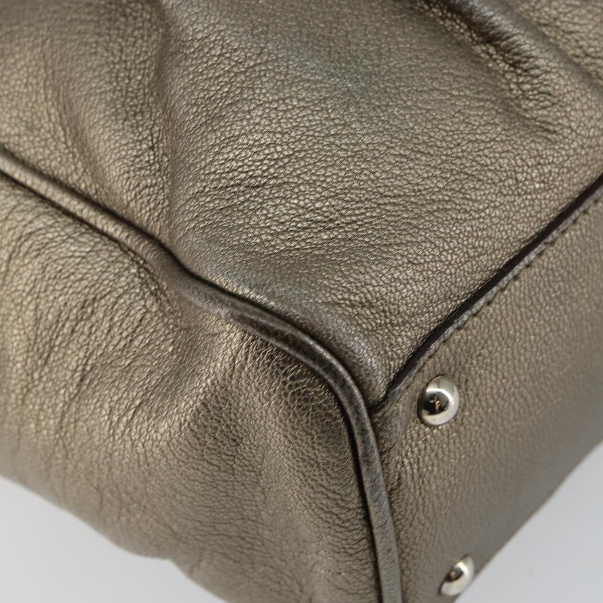 Salvatore Ferragamo Gancini Buckle Shoulder Bag Leather, GOLD, LEATHER, Tote bag