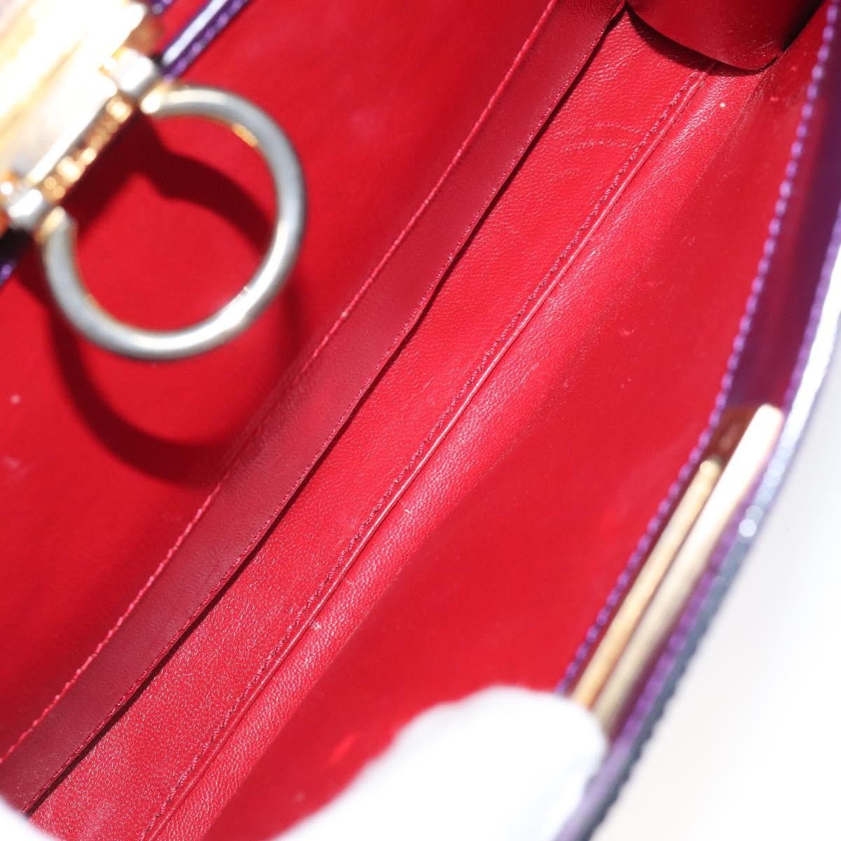 Celine Gancini Handbag Leather, PURPLE, LEATHER, Handbag