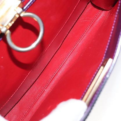 Celine Gancini Handbag Leather, PURPLE, LEATHER, Handbag
