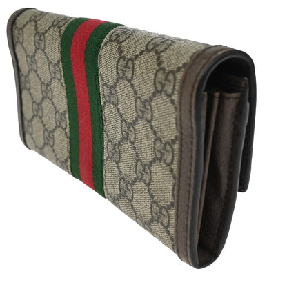 Gucci Ophidia Continental Wallet GG Coated Canvas, BROWN, CANVAS, Wallets
