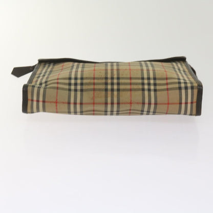 Burberry Nova check Pochette Canvas, BEIGE, CANVAS, Clutche & pouche