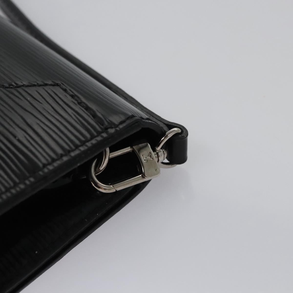 Louis Vuitton Sevigne Clutch Electric Epi Leather, BLACK, LEATHER, Shoulder bag