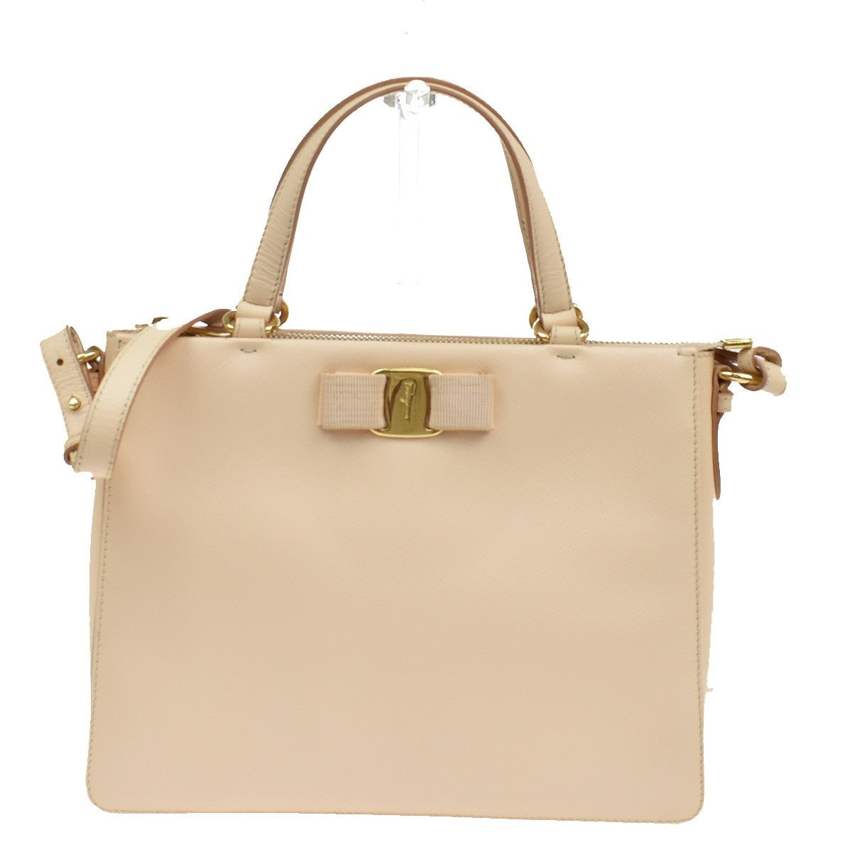 Salvatore Ferragamo Vara Bow Top Handle Convertible Tote Leather, PINK, LEATHER, Handbag