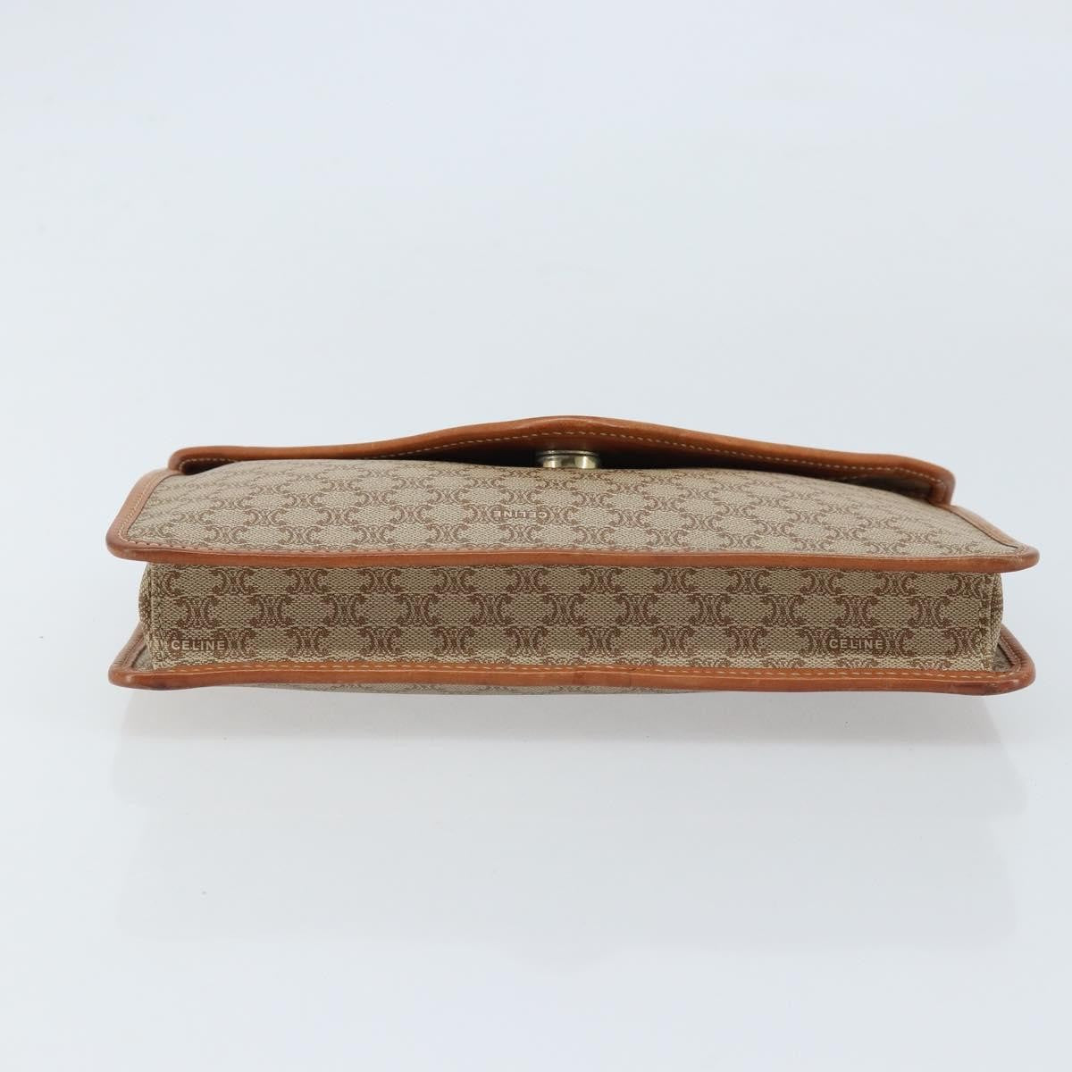Celine Macadam Pochette Canvas and Leather, BEIGE, CANVAS, Clutche & pouche
