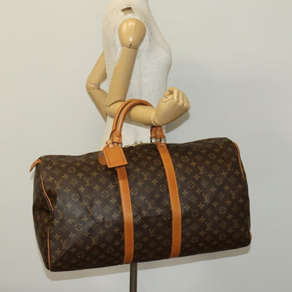 Louis Vuitton Keepall Bag Monogram Canvas, BROWN, CANVAS, Travel bag