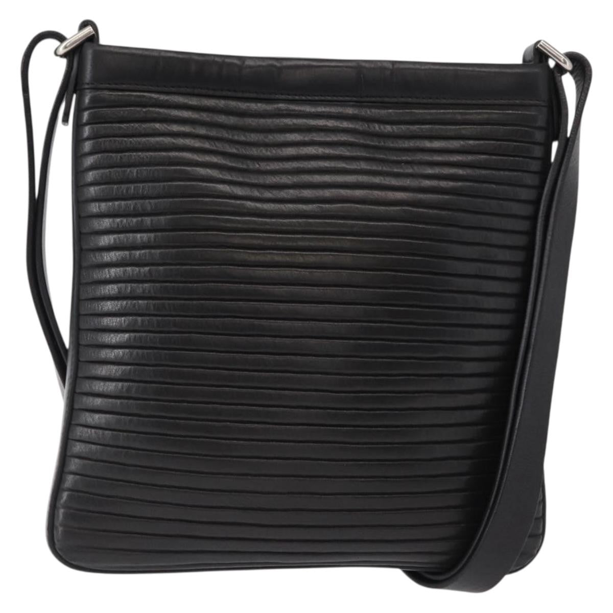 Salvatore Ferragamo Gancini Shoulder Bag Leather, BLACK, LEATHER, Shoulder bag